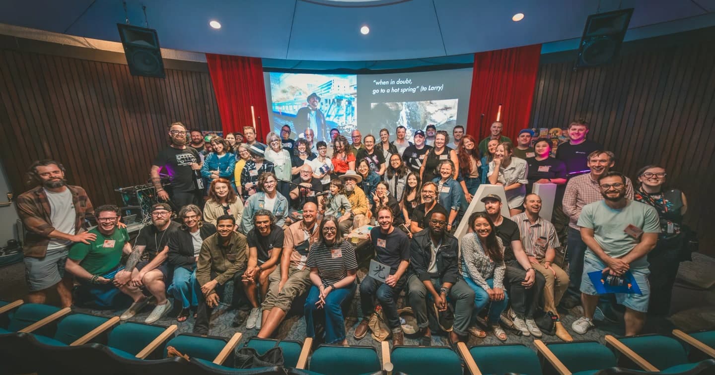 A large BC + AI community group gathered together after an event