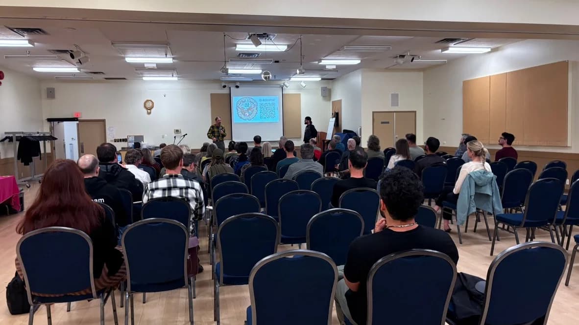 A Comox Valley AI meetup audience gathered for a local presentation.