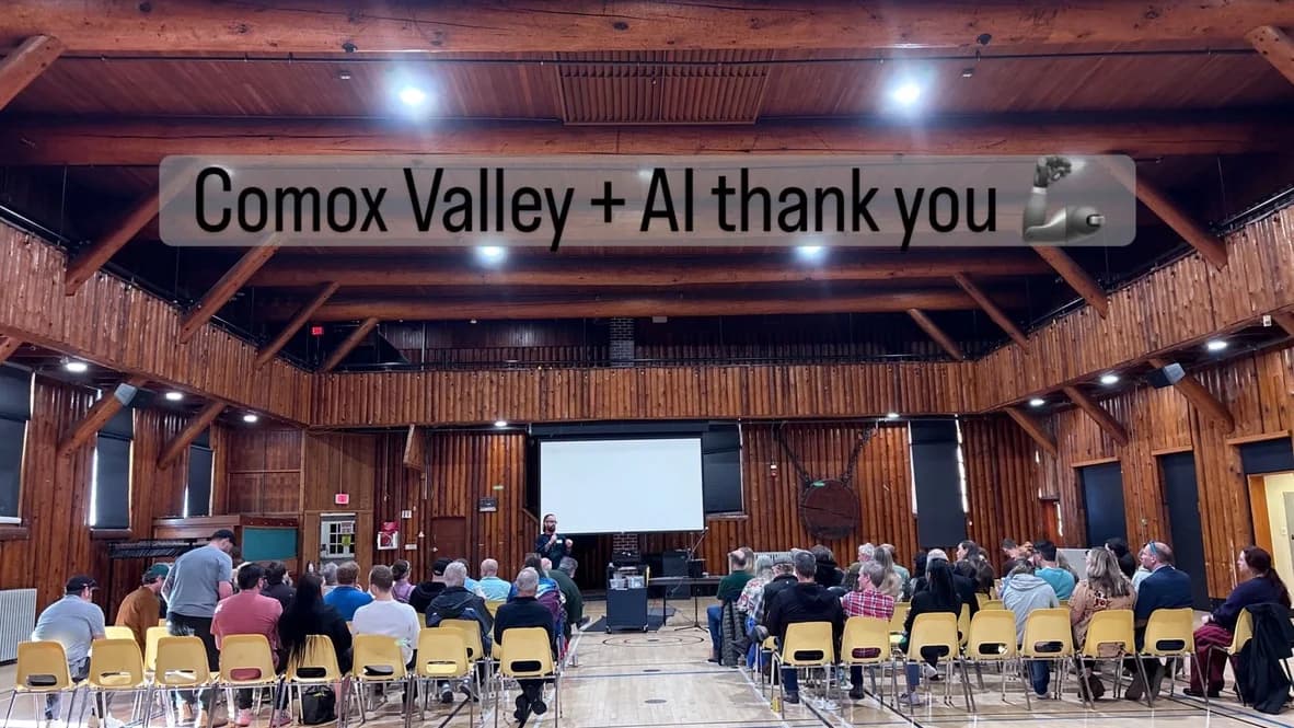 Comox Valley AI attendees gathered inside Native Sons Hall.