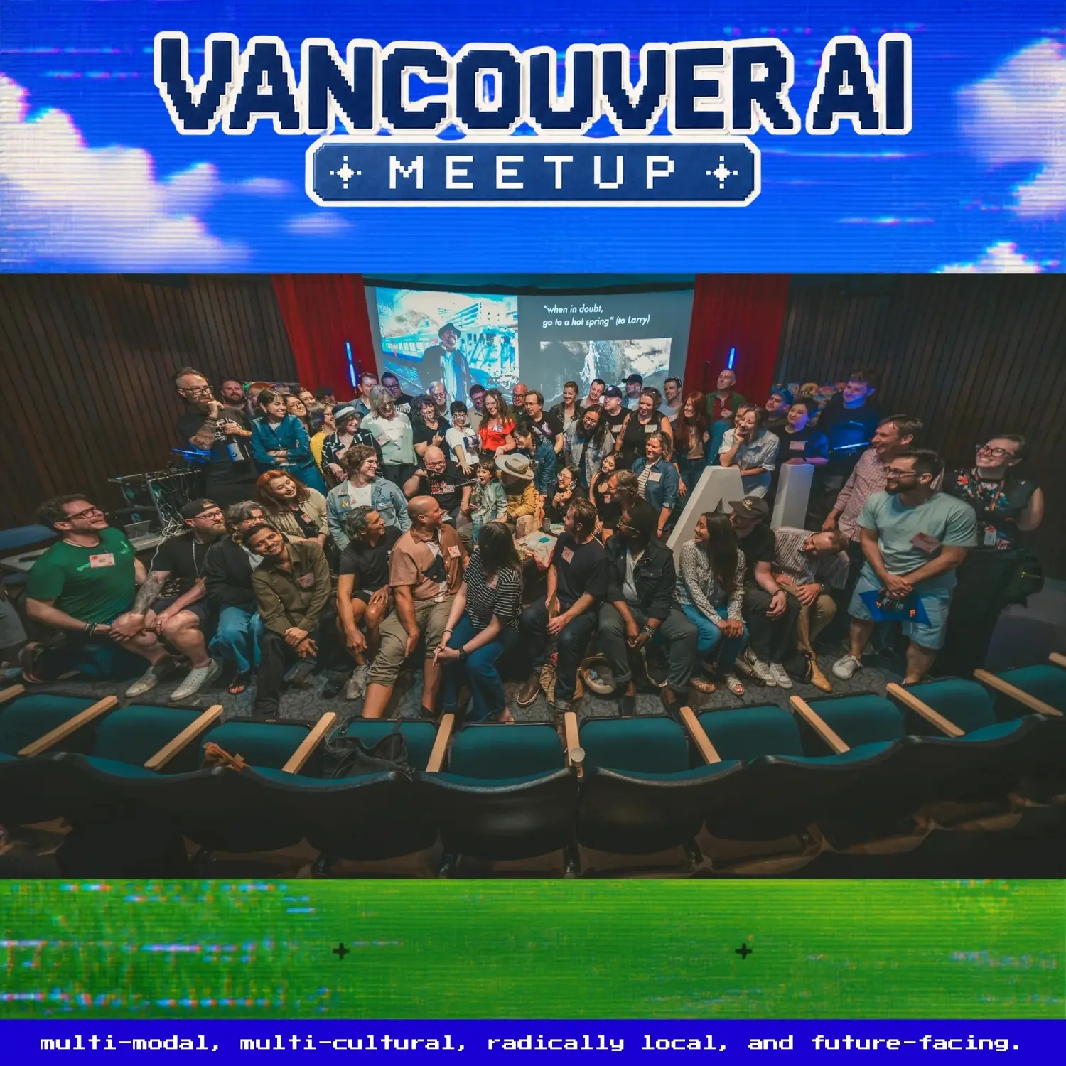 A full theatre of Vancouver AI community members gathered for a meetup.
