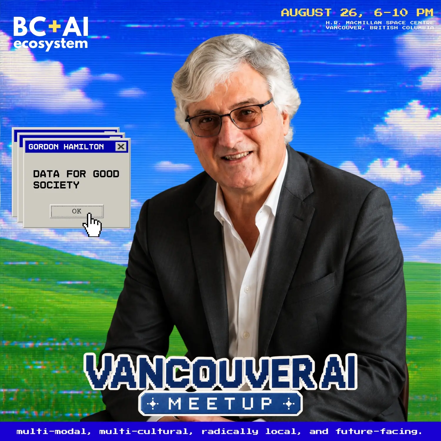 Gordon Hamilton on the campaign artwork for Vancouver AI Meetup 32.