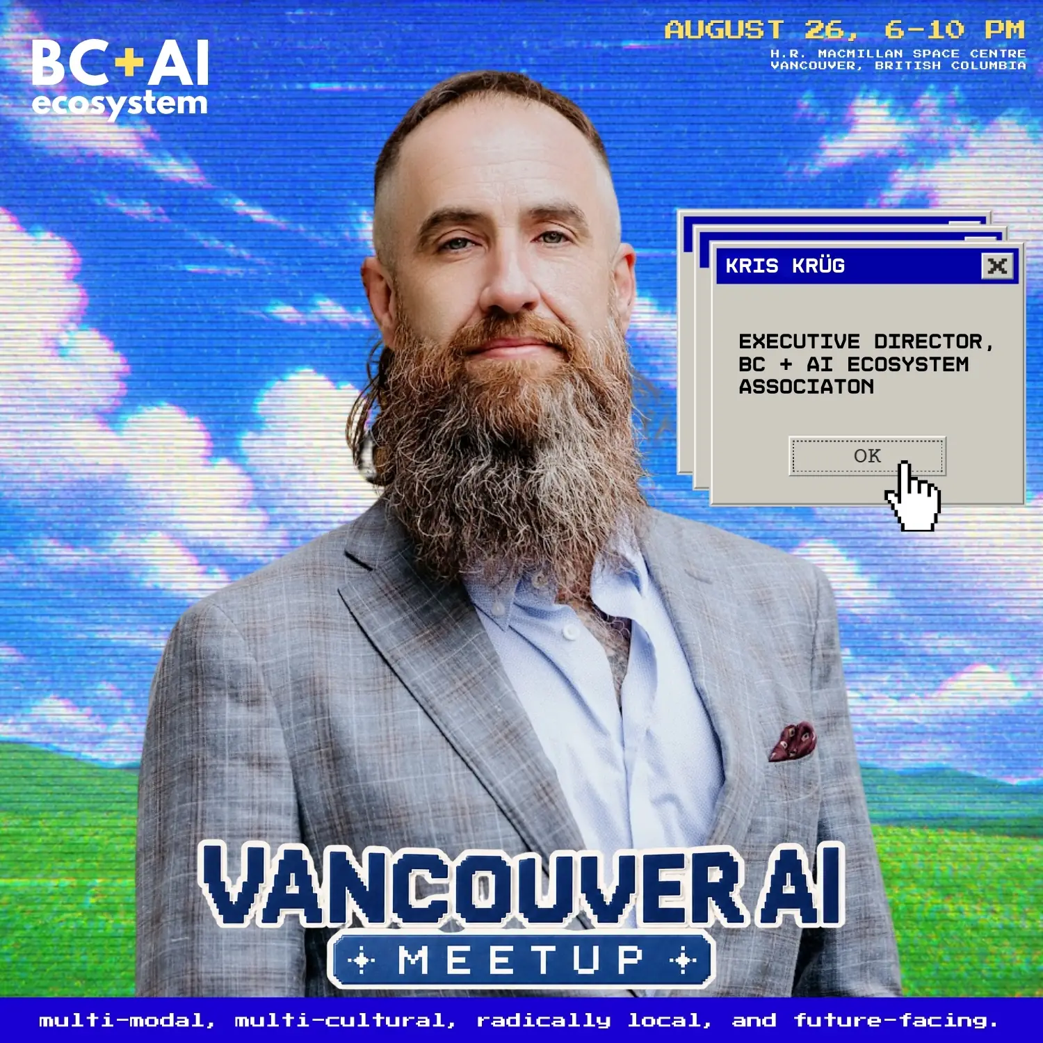 Kris Krüg on the campaign artwork for Vancouver AI Meetup 32.