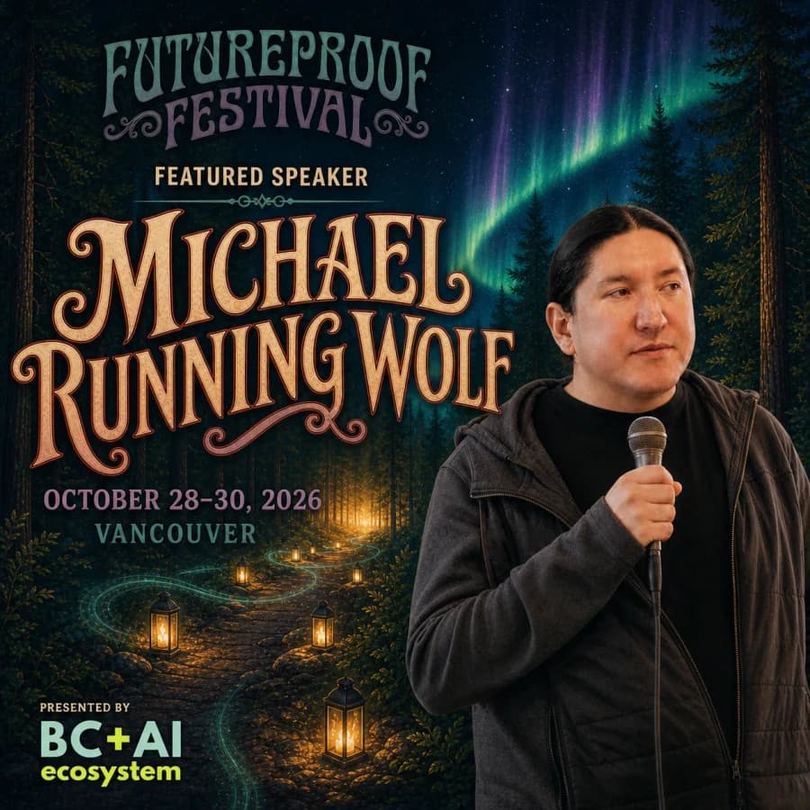 Official Futureproof Festival artwork for Michael Running Wolf