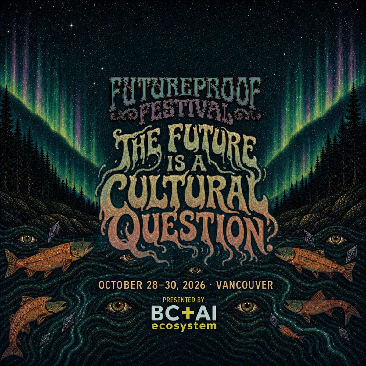 Futureproof Festival poster reading The future is a cultural question