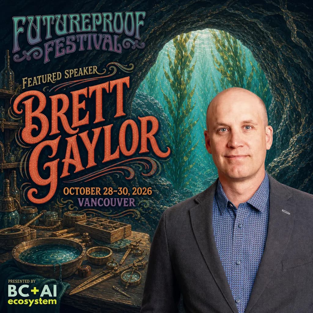 Official Futureproof Festival speaker poster for Brett Gaylor