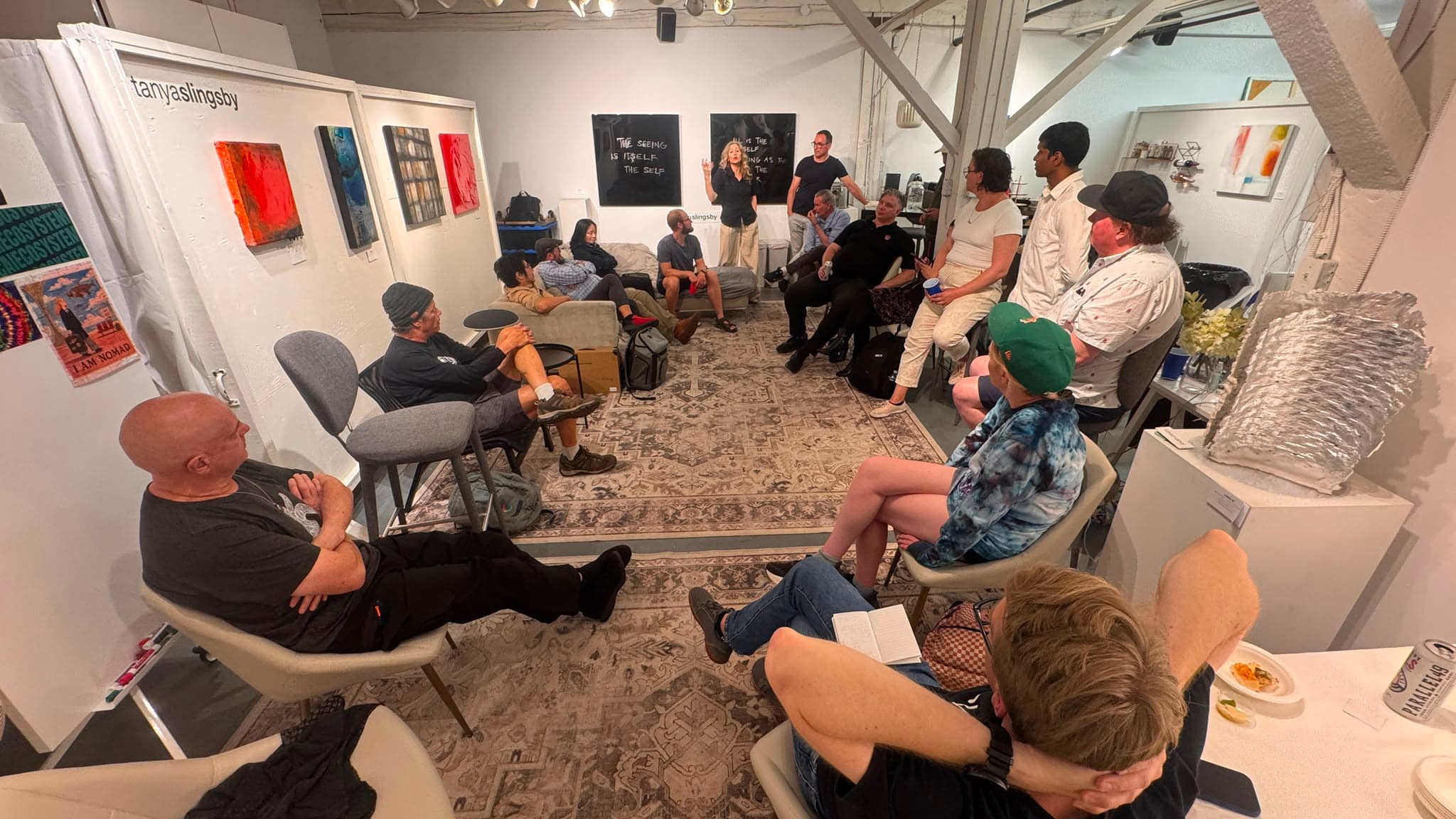 BC + AI community members in a working session at Parker Street Studios