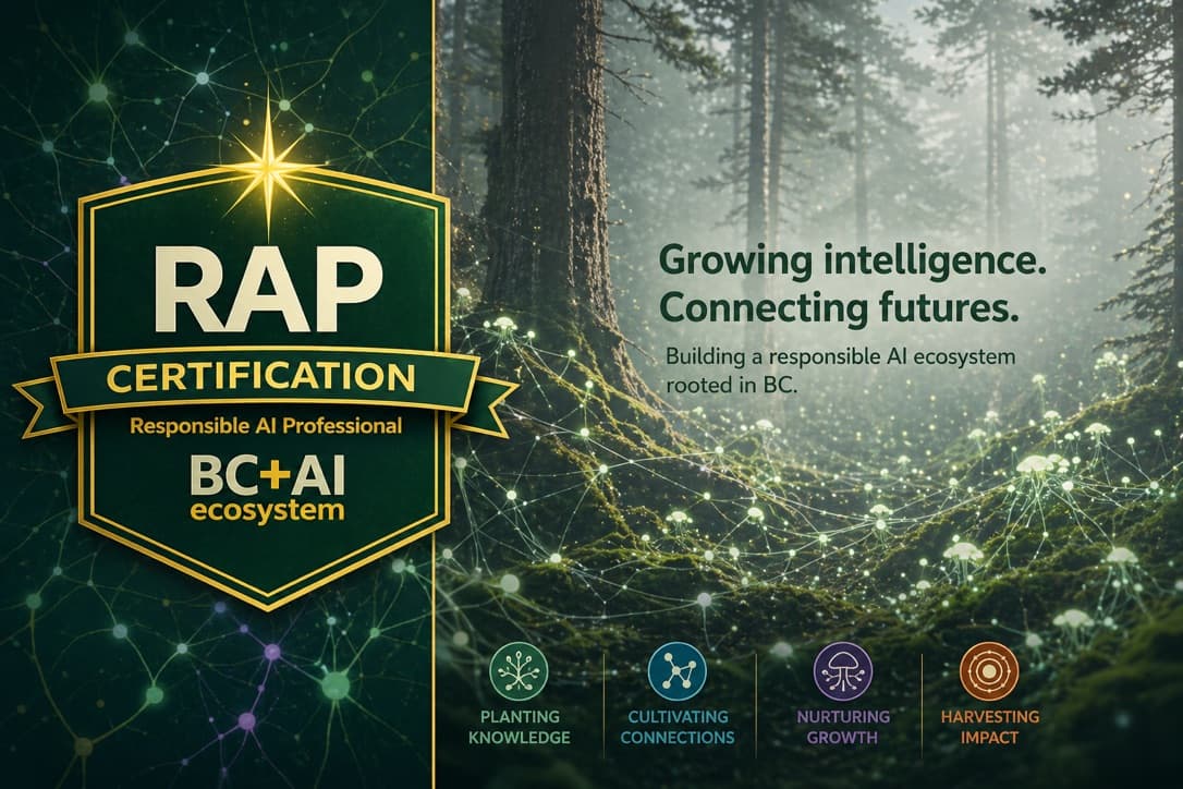 RAP Certification graphic for a responsible AI ecosystem rooted in BC
