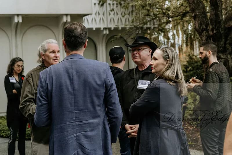 Conversations in the courtyard. Photograph by Michelle Diamond, September 30, 2026.