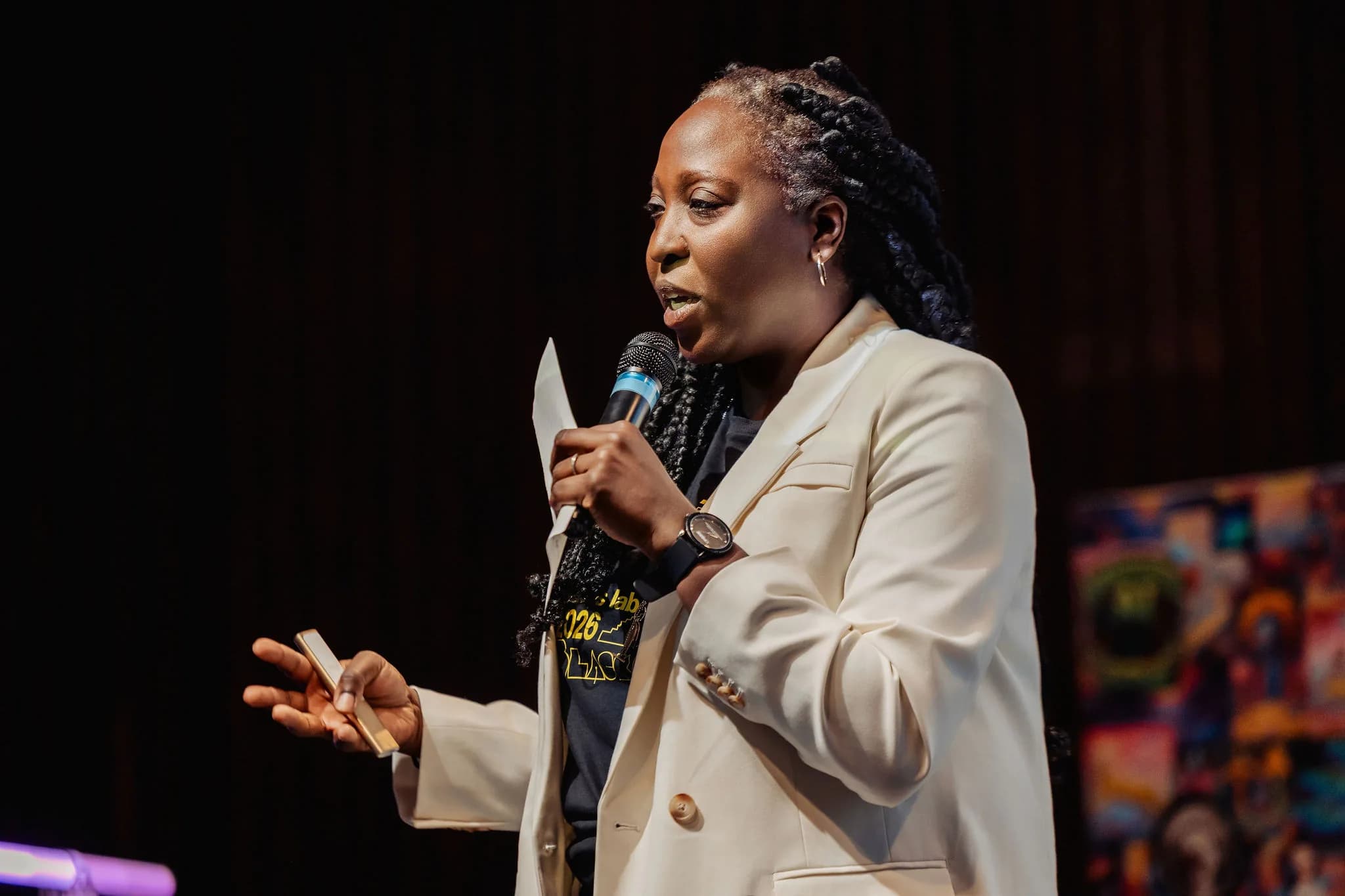Anthonia Ogundele of Ethọ́s Lab takes the stage.