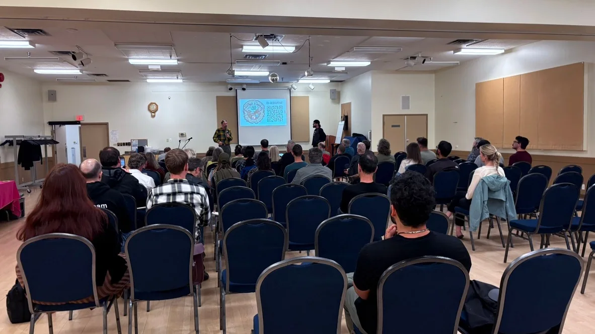 A Comox Valley AI meetup audience gathered for a local presentation.