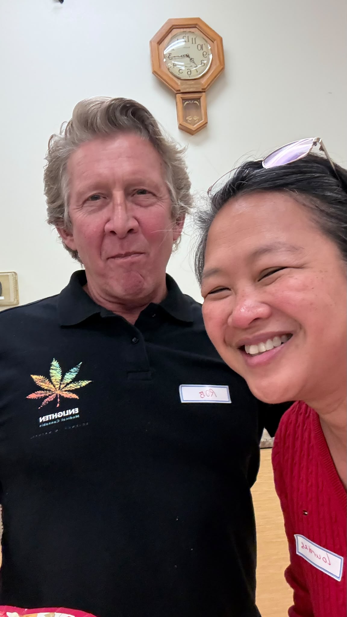 Meetup organizer Noor and BC + AI member Robert pose for a selfie.