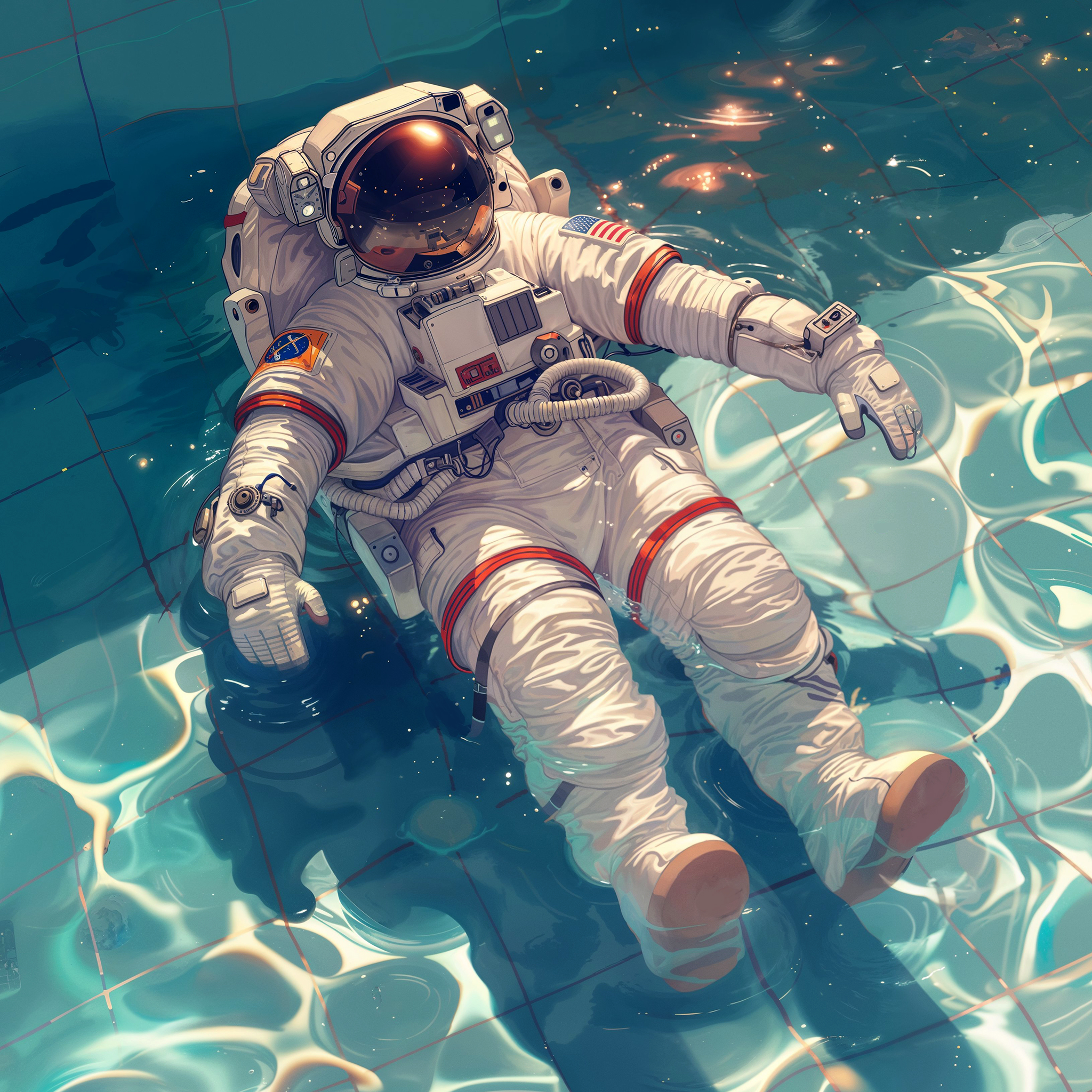 Life Sciences & AI public event cover showing an astronaut floating in clear water.
