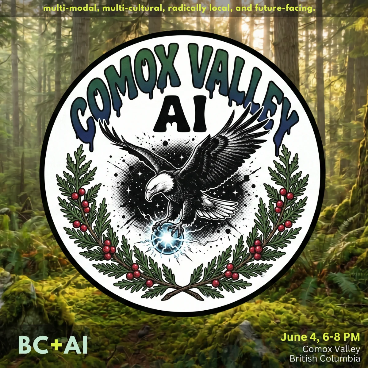Luma event graphic for CV + AI Community Meetup #3: Local Intelligence in the Comox Valley.